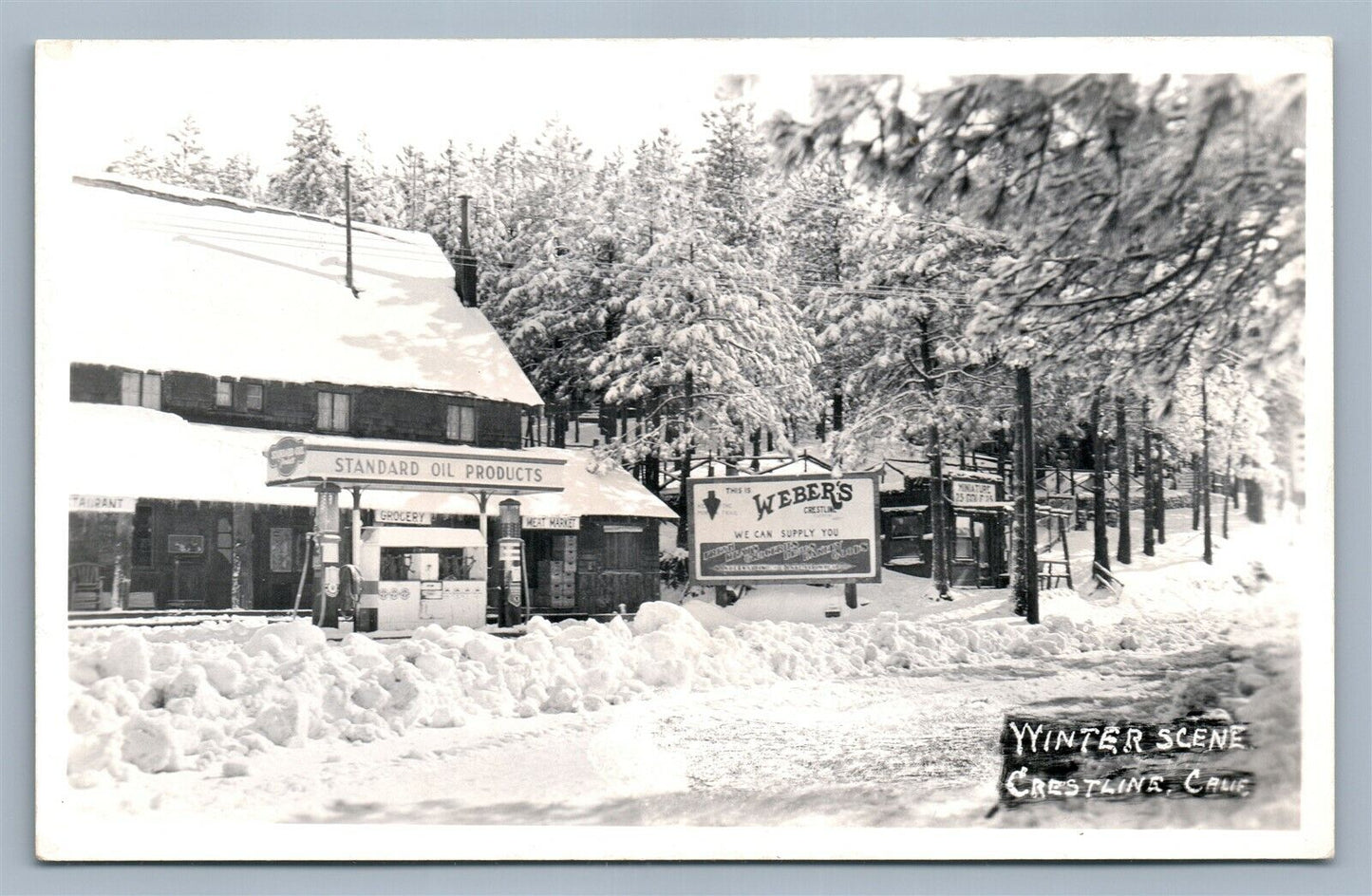 GAS STATION CRESTLING CA VINTAGE REAL PHOTO POSTCARD RPPC STANDARD OIL PRODUCTS