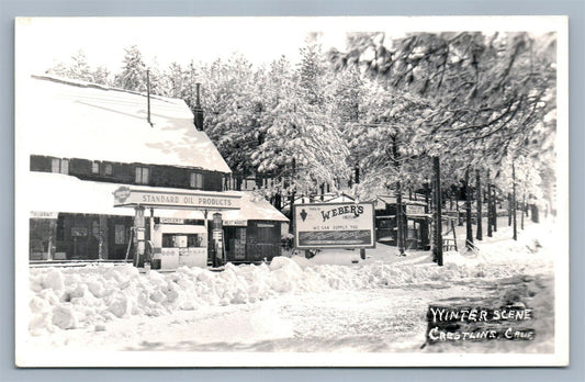 GAS STATION CRESTLING CA VINTAGE REAL PHOTO POSTCARD RPPC STANDARD OIL PRODUCTS