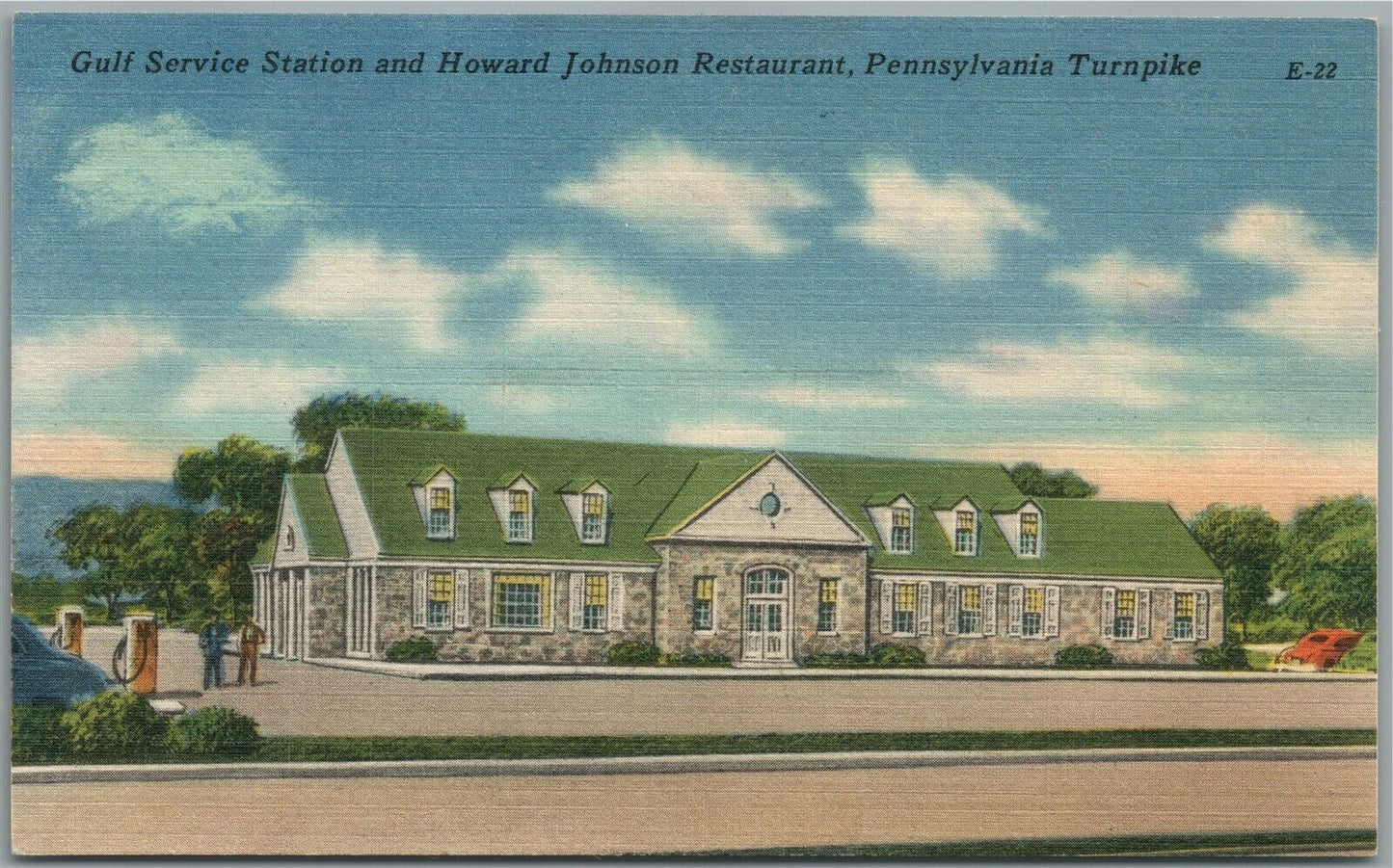 PENNSYLVANIA TURNPIKE GULF SERVICE GAS STATION VINTAGE POSTCARD