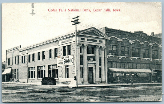 CEDAR FALLS IA NATIONAL BANK ANTIQUE POSTCARD