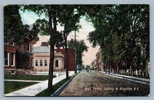WEST KINGSTON NY WALL STREET ANTIQUE POSTCARD