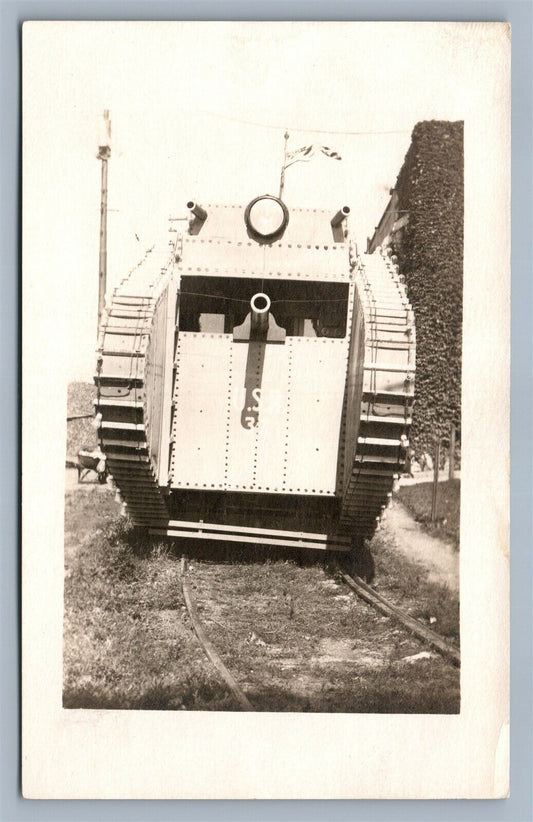 AMERICAN WWI STEAM TANK ANTIQUE REAL PHOTO POSTCARD RPPC