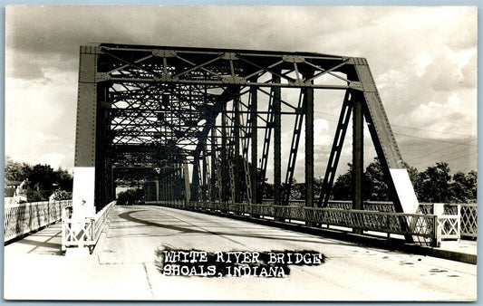 SHOALS IN WHITE RIVER BRIDGE VINTAGE REAL PHOTO POSTCARD RPPC