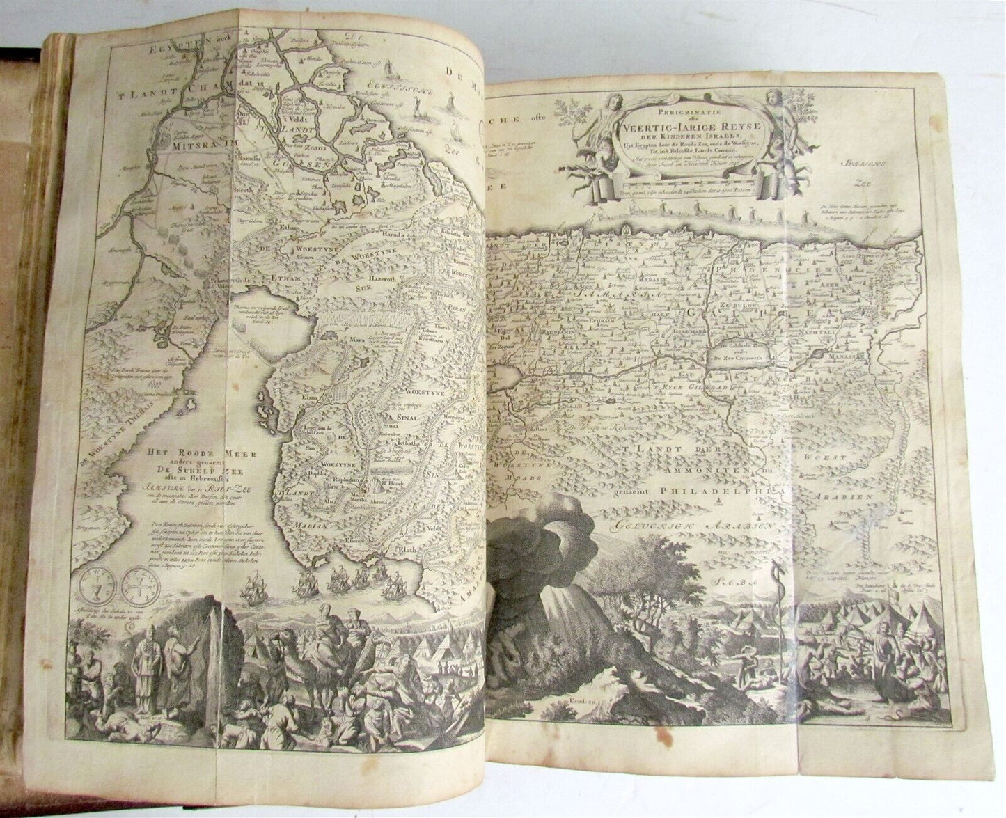 1738 BIBLE in DUTCH ILLUSTRATED w/ MAPS MASSIVE FOLIO in DUTCH antique BIBLIA