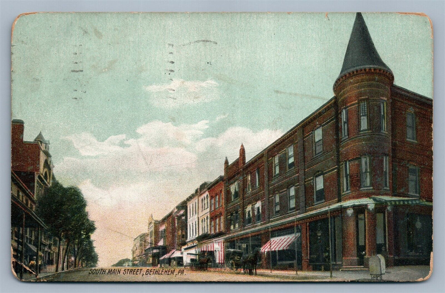 BETHLEHEM PA SOUTH MAIN STREET ANTIQUE POSTCARD