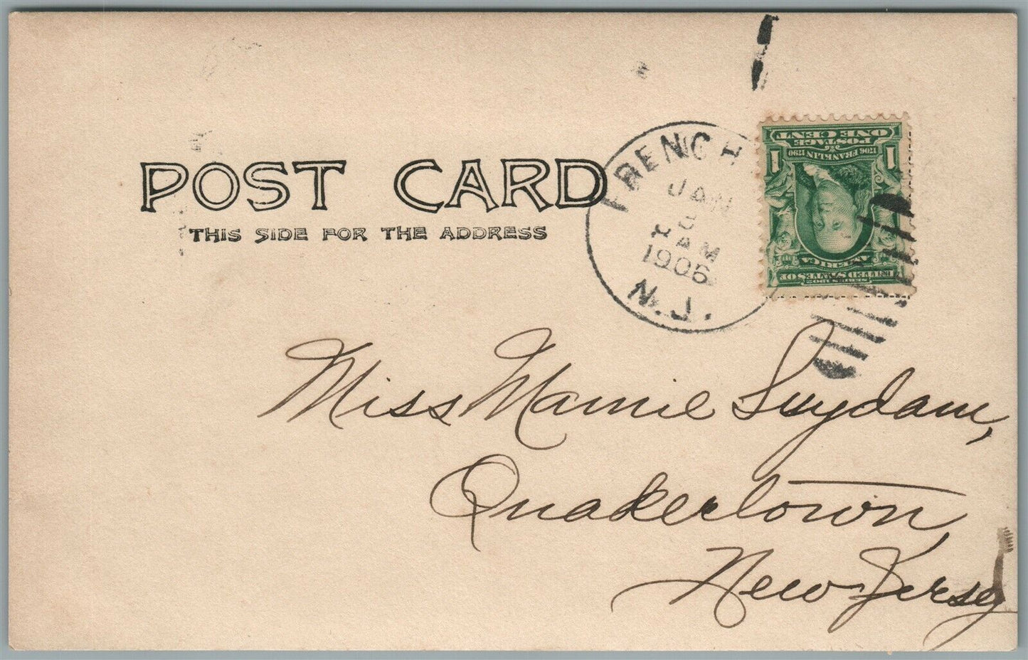 FRENCHTOWN NY DELAWARE RIVER VIEW ANTIQUE REAL PHOTO POSTCARD RPPC