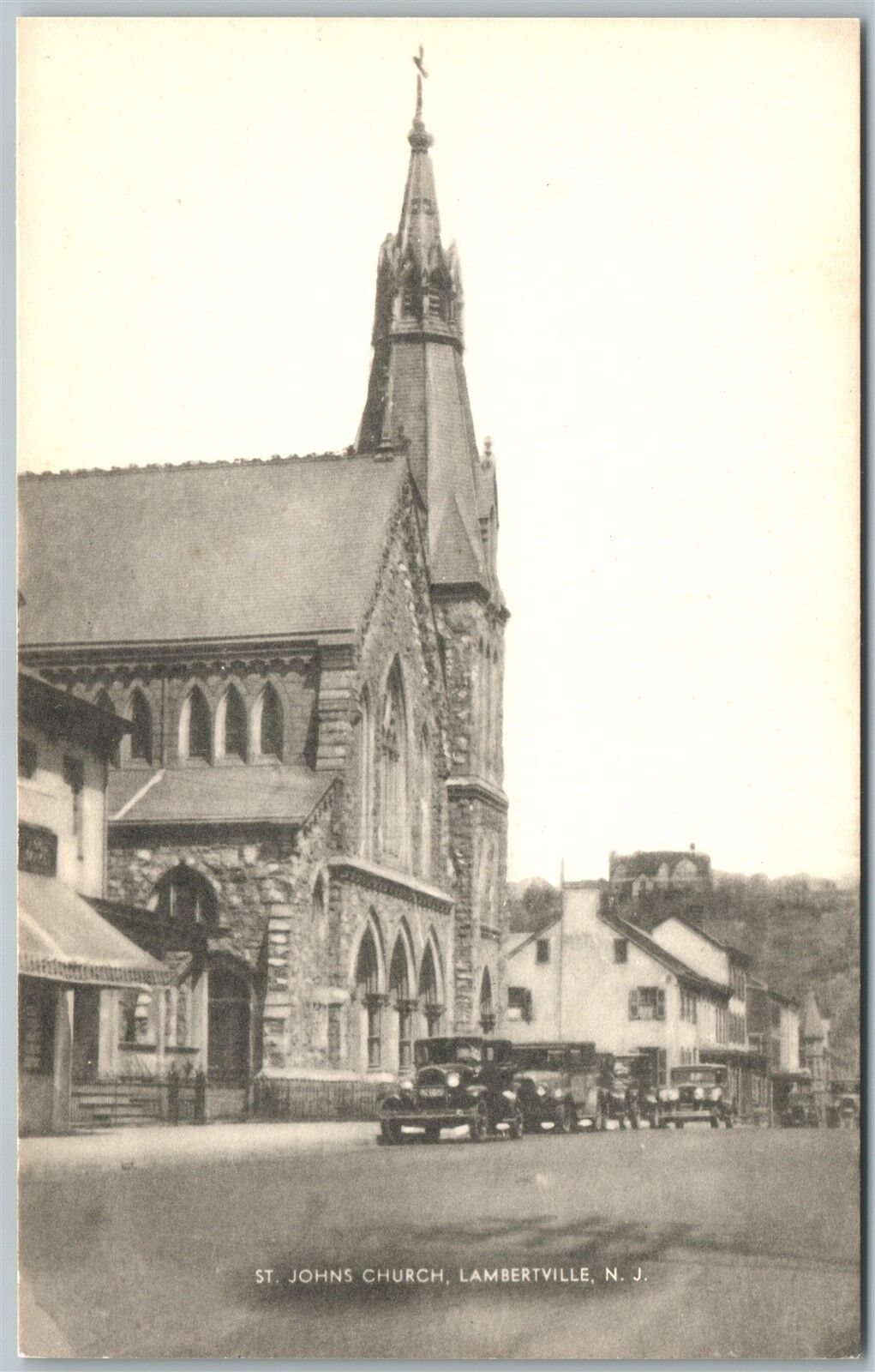 LAMBERTVILLE NJ ST. JOHN'S CHURCH VINTAGE POSTCARD