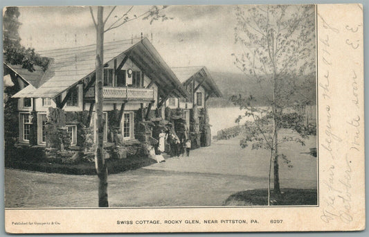 PITTSTON PA ROCKY GLEN SWISS COTTAGE ANTIQUE POSTCARD