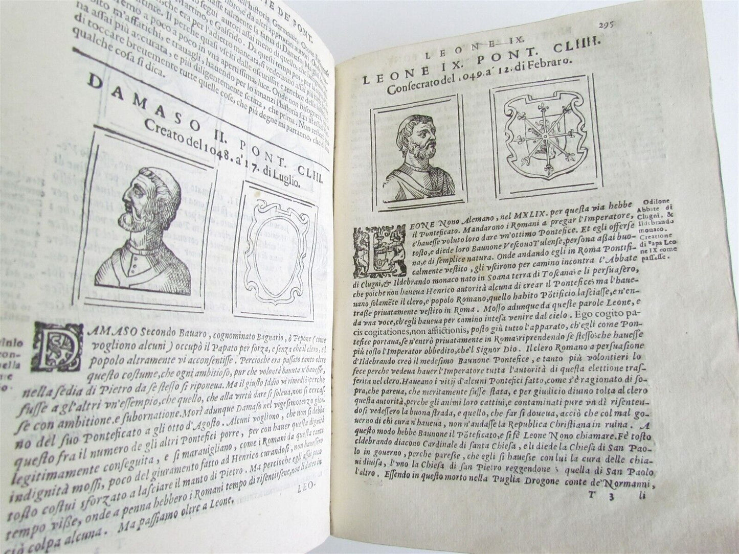 1643 BARTOLOMEO PLATINA LIVES of POPES antique 17th CENTURY ILLUSTRATED