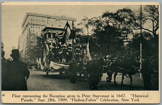 NEW YORK HUDSON-FULTON CELEBRATION PETER STUYVESANT RECEPTION ANTIQUE POSTCARD