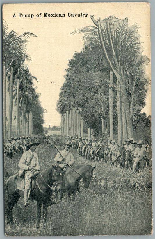 MEXICAN WAR CAVALRY ANTIQUE POSTCARD