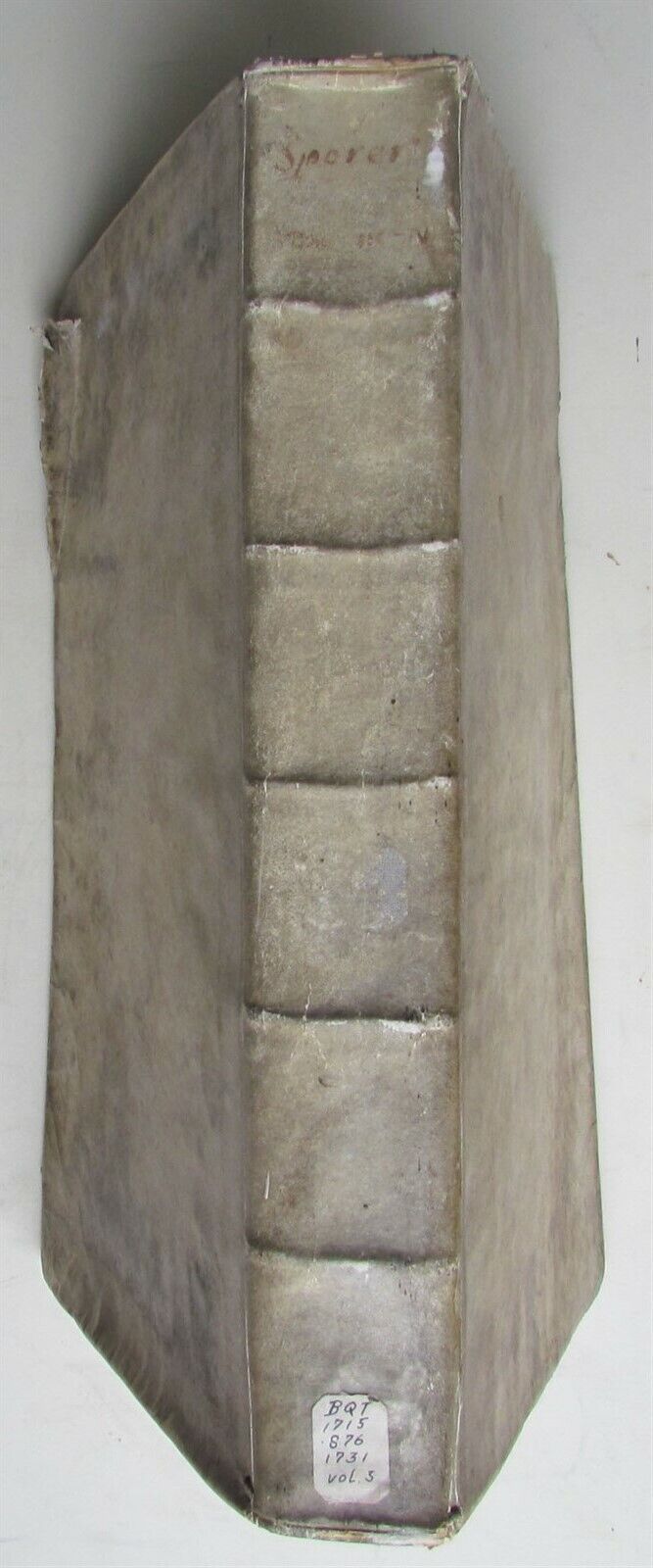 1731 VELLUM BINDING FOLIO PATRITII SPORER THELOLOGIA ANTIQUE