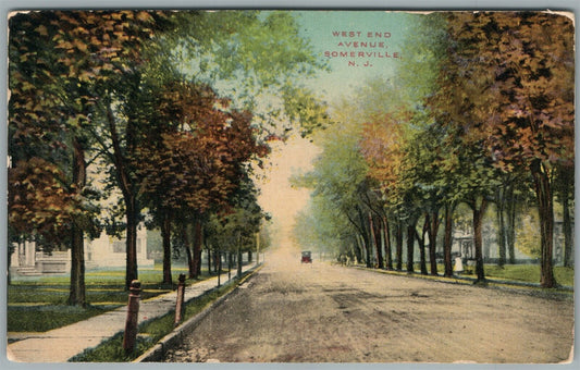 SOMERVILLE NJ WEST END AVENUE ANTIQUE POSTCARD