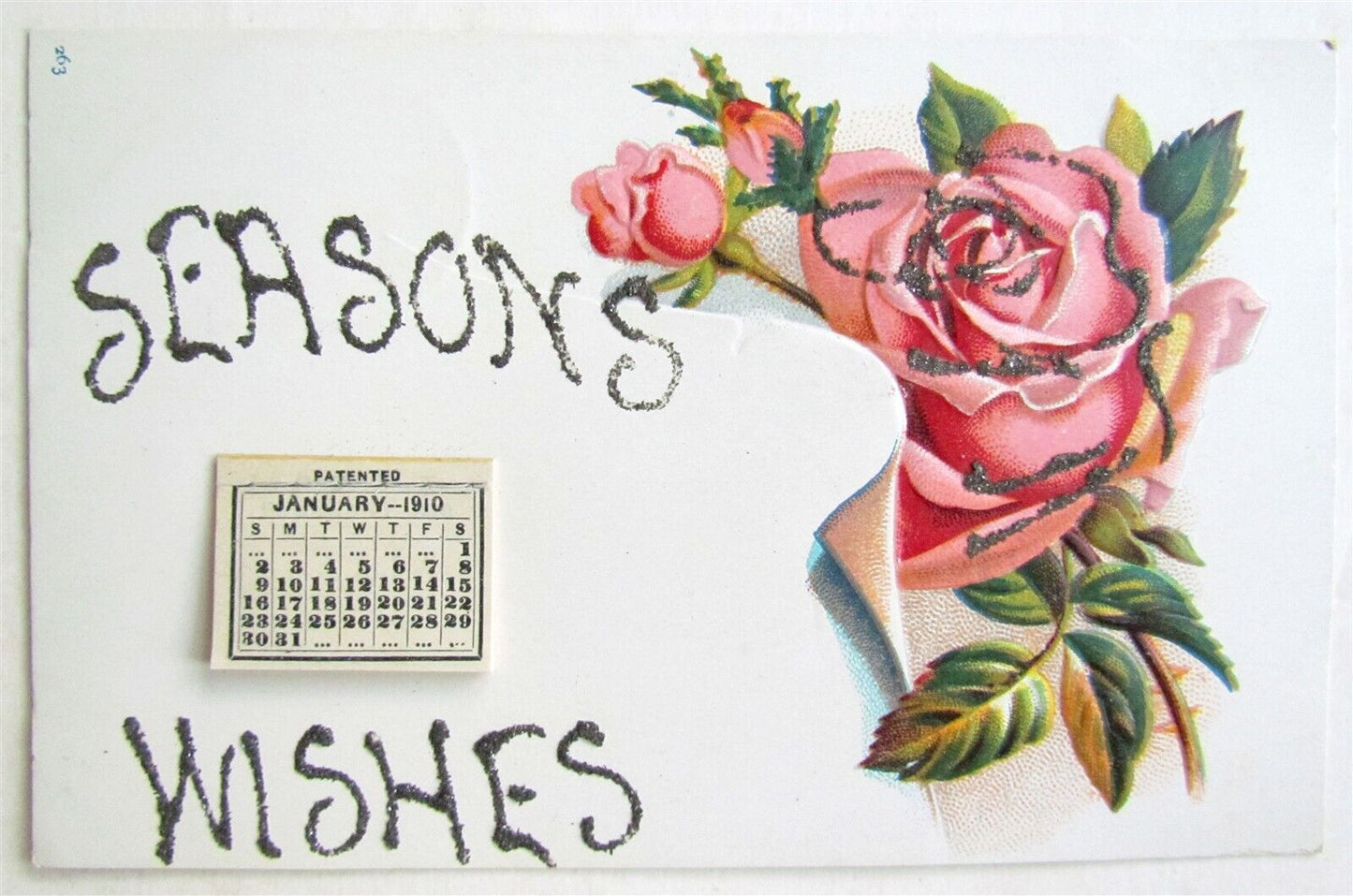 1910 MINIATURE CALENDAR ANTIQUE POSTCARD