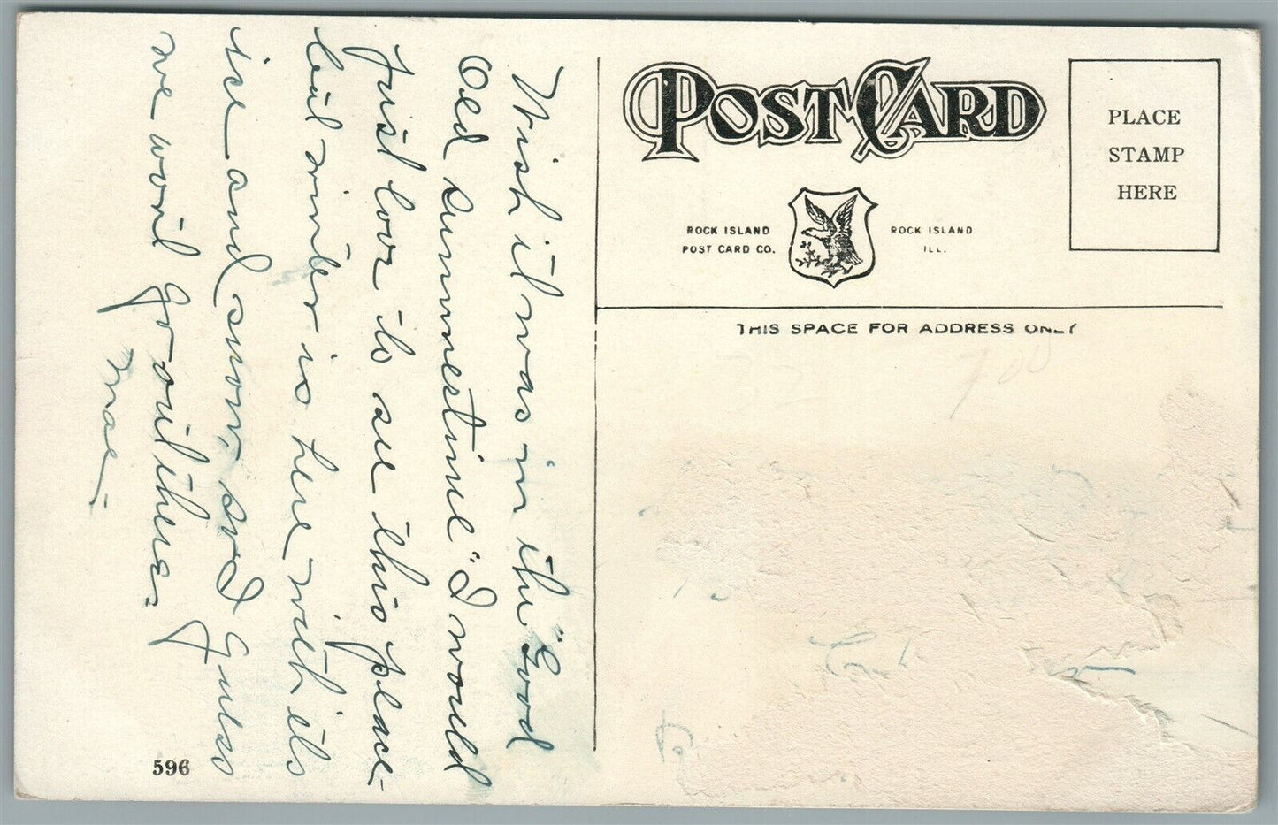 FORT ARMSTRONG ROCK ISLAND ARCENAL IL ANTIQUE POSTCARD
