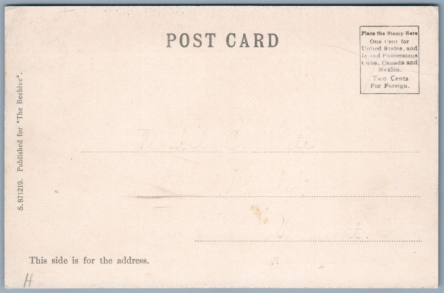 GRANVILLE NY HIGH SCHOOL UNDIVIDED ANTIQUE POSTCARD star of David