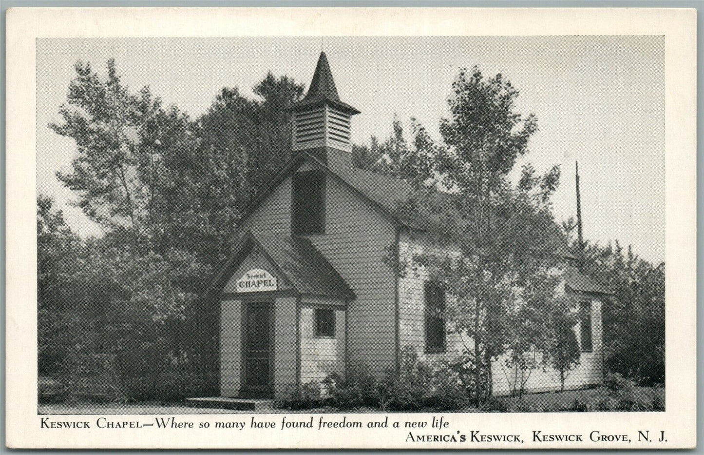 KESWICK GROVE NJ CHAPEL ANTIQUE POSTCARD