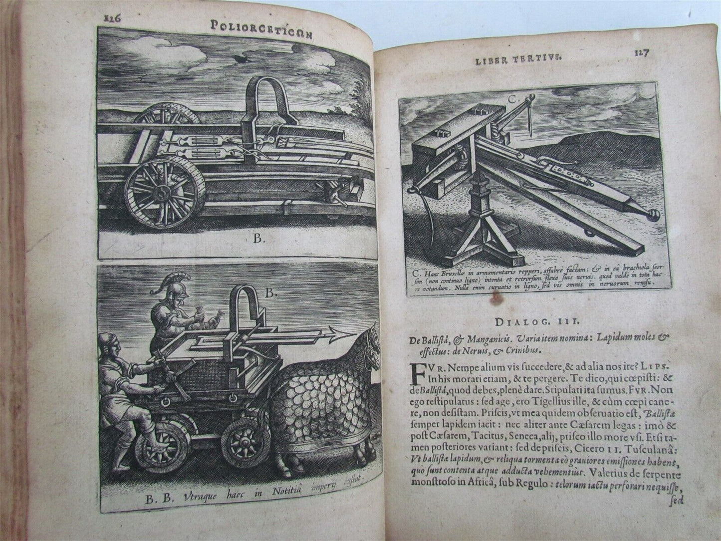 1599 WAR MACHINES ILLUSTRATED ANTIQUE Poliorceticon Siue de Machinis PLANTIN