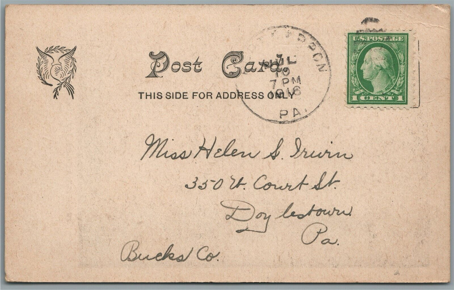 PORT CARBON PA PRESBYTERIAN CHURCH ANTIQUE POSTCARD