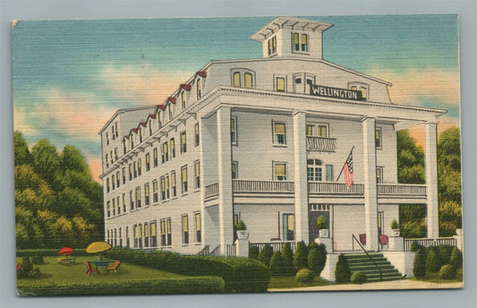 ASBURY PARK NJ HOTEL WELLINGTON FACING THE OCEAN VINTAGE POSTCARD