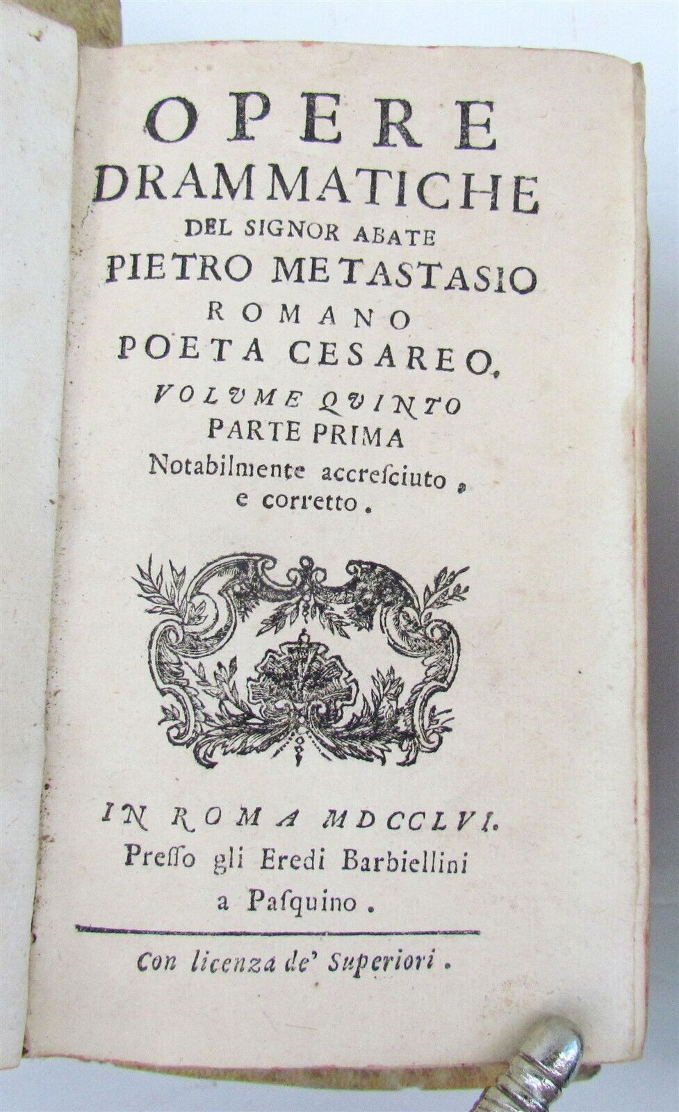 1756 PIETRO METASTASIO 5 VOLUMES antique VELLUM BOUND Opera Theatre in Italian