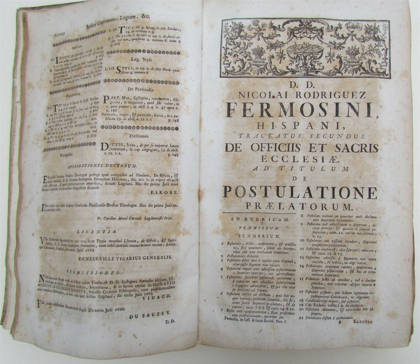 1741 VELLUM BOUND ANTIQUE FOLIO N. Fermosini HISPANI EPISCOPI OFFICIS ET SACRIS