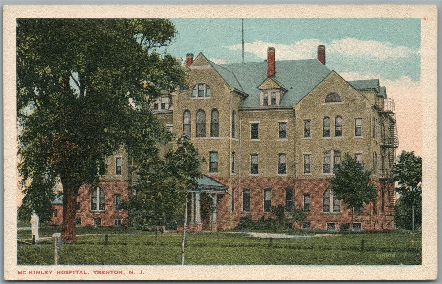 TRENTON NJ McKINLEY HOSPITAL ANTIQUE POSTCARD