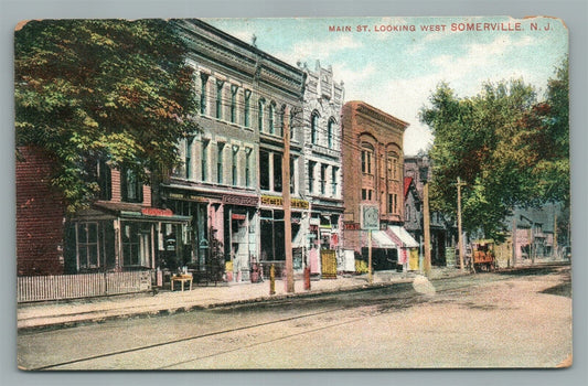 SOMERVILLE NJ MAIN STREET ANTIQUE POSTCARD