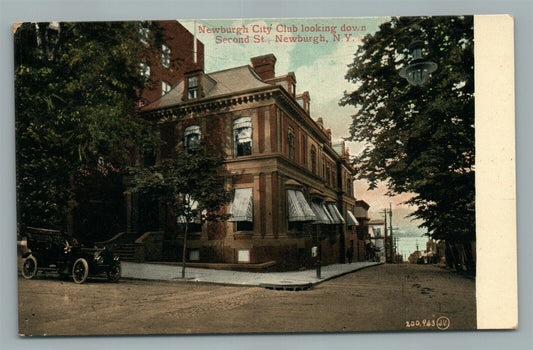 NEWBURGH NY CITY CLUB HOUSE SECOND ST. ANTIQUE POSTCARD