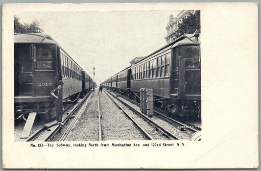 NEW YORK NY CITY SUBWAY NORTH FROM MANHATTAN ANTIQUE POSTCARD