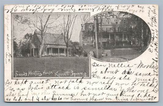 KENNET SQUARE PA FRIEND'S MEETING HOUSE PRIVATE MAILING ANTIQUE POSTCARD