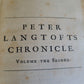 1725 PETER LANGTOFT'S CHRONICLE antique 2 VOLUMES in ENGLISH rare THOMAS HEARNE