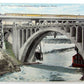 VINTAGE POSTCARD C.M. & St. P TRAIN SPOKANE RIVER, WASHI train RAILWAY railroad