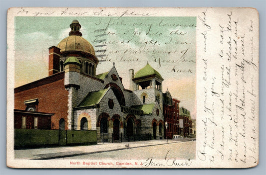 CAMDEN NJ NORTH BAPTIST CHURCH ANTIQUE POSTCARD