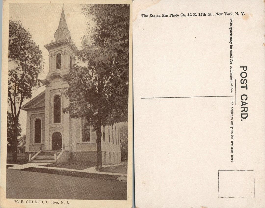 M.E.CHURCH CLINTON N.J. ANTIQUE POSTCARD