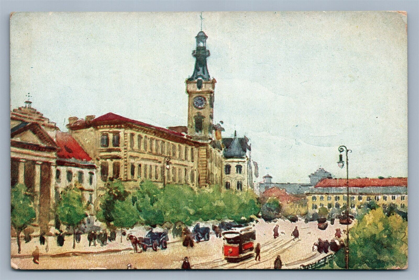 WARSAW POLAND ANTIQUE POSTCARD WARSZAWA RATUSZ