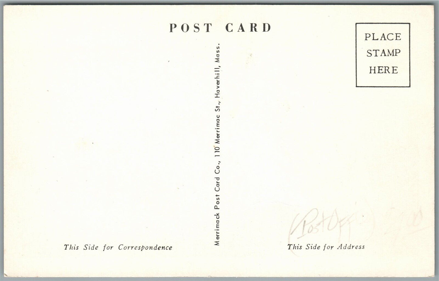 NAZARETH PA POST OFFICE VINTAGE POSTCARD