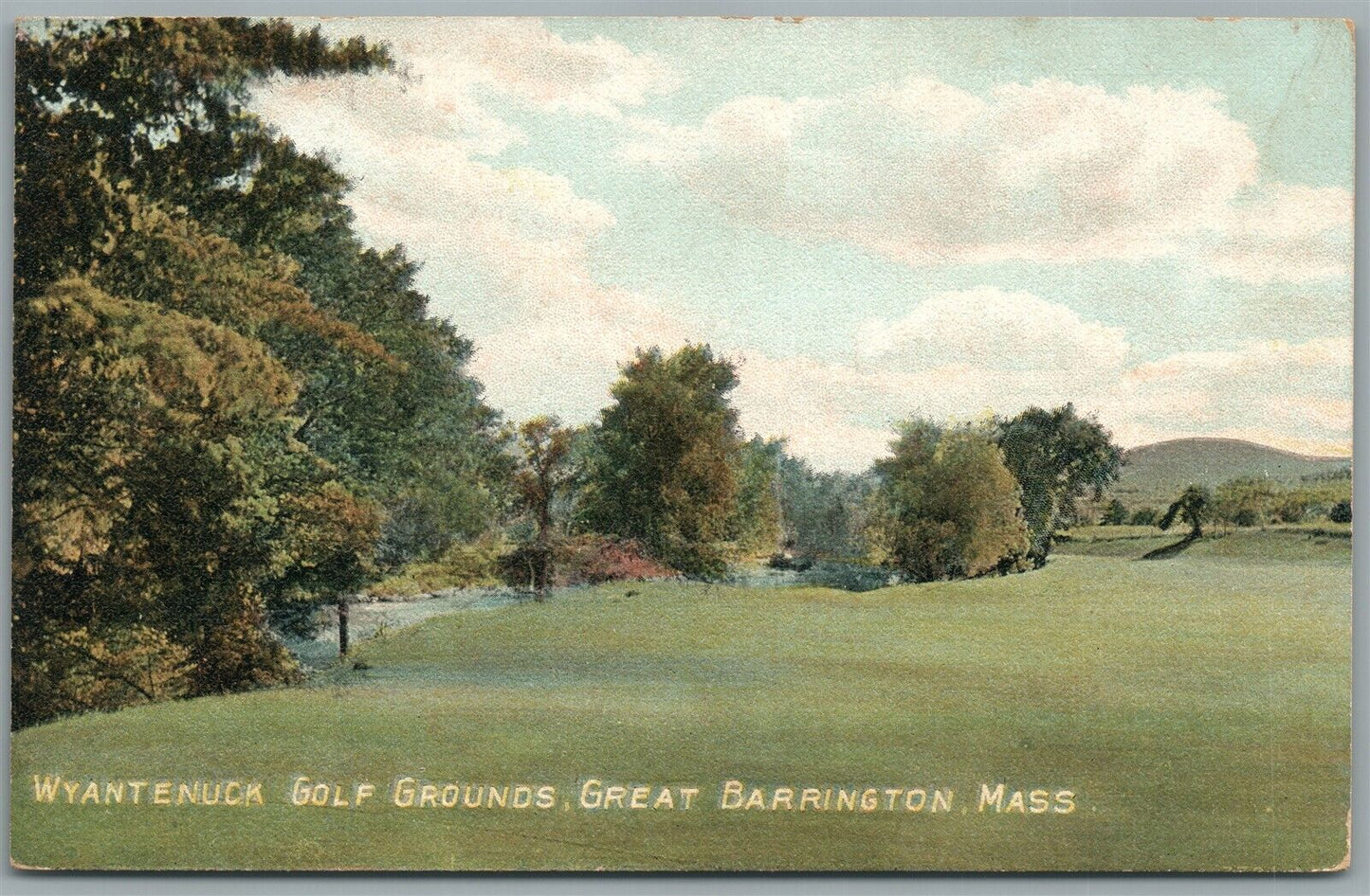 GREAT BARRINGTON MA WYANTENUCK GOLF GROUNDS ANTIQUE POSTCARD