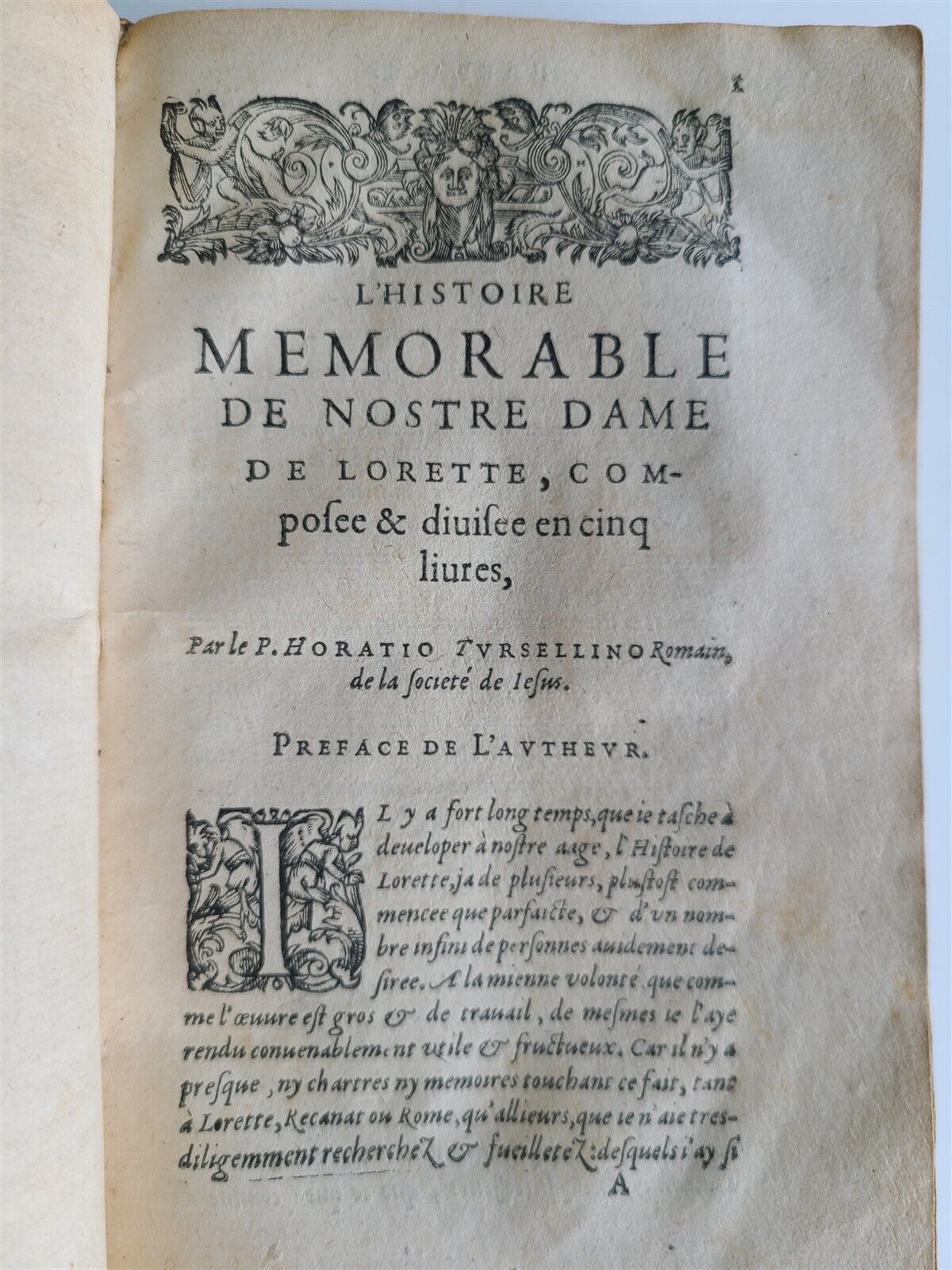 1599 L'HISTOIRE MEMORABLE DE NOSTRE DAME DE LORETTE antique VELLUM in French