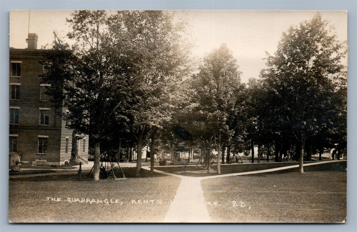 KENTS HILL ME QUADRANGLE ANTIQUE REAL PHOTO POSTCARD RPPC