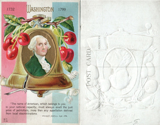PATRIOTIC ANTIQUE EMBOSSED POSTCARD PRESIDENT WASHINGTON