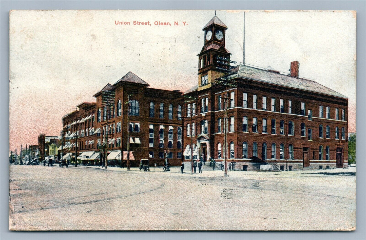 OLEAN NY UNION STREET ANTIQUE POSTCARD