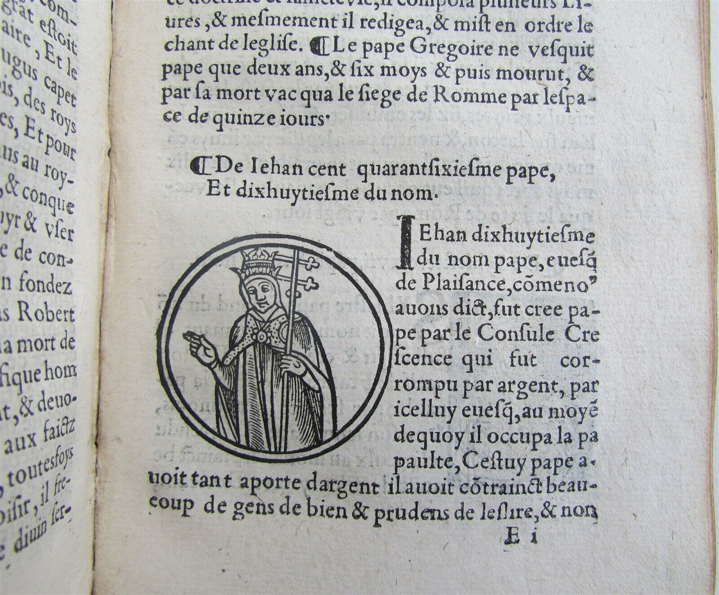 1544 ILLUSTRATED PAPAL CHRONICLE ANTIQUE Platina’s Vitae pontificum VELLUM BOUND