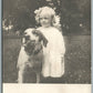 LITTLE GIRL w/ AGRESSIVE DOG ANTIQUE REAL PHOTO POSTCARD RPPC