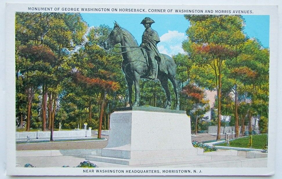 VINTAGE POSTCARD WASHINGTON MONUMENT MORRIS AVENUE MORRISTOWN NJ