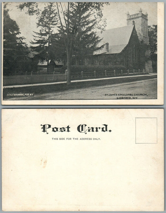 GOSHEN N.Y. ST.JAMES EPISCOPAL CHURCH UNDIVIDED ANTIQUE POSTCARD