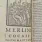 1585 ILLUSTRATED MACARONIC POETRY MERLINI COCAII antique 16th CENTURY