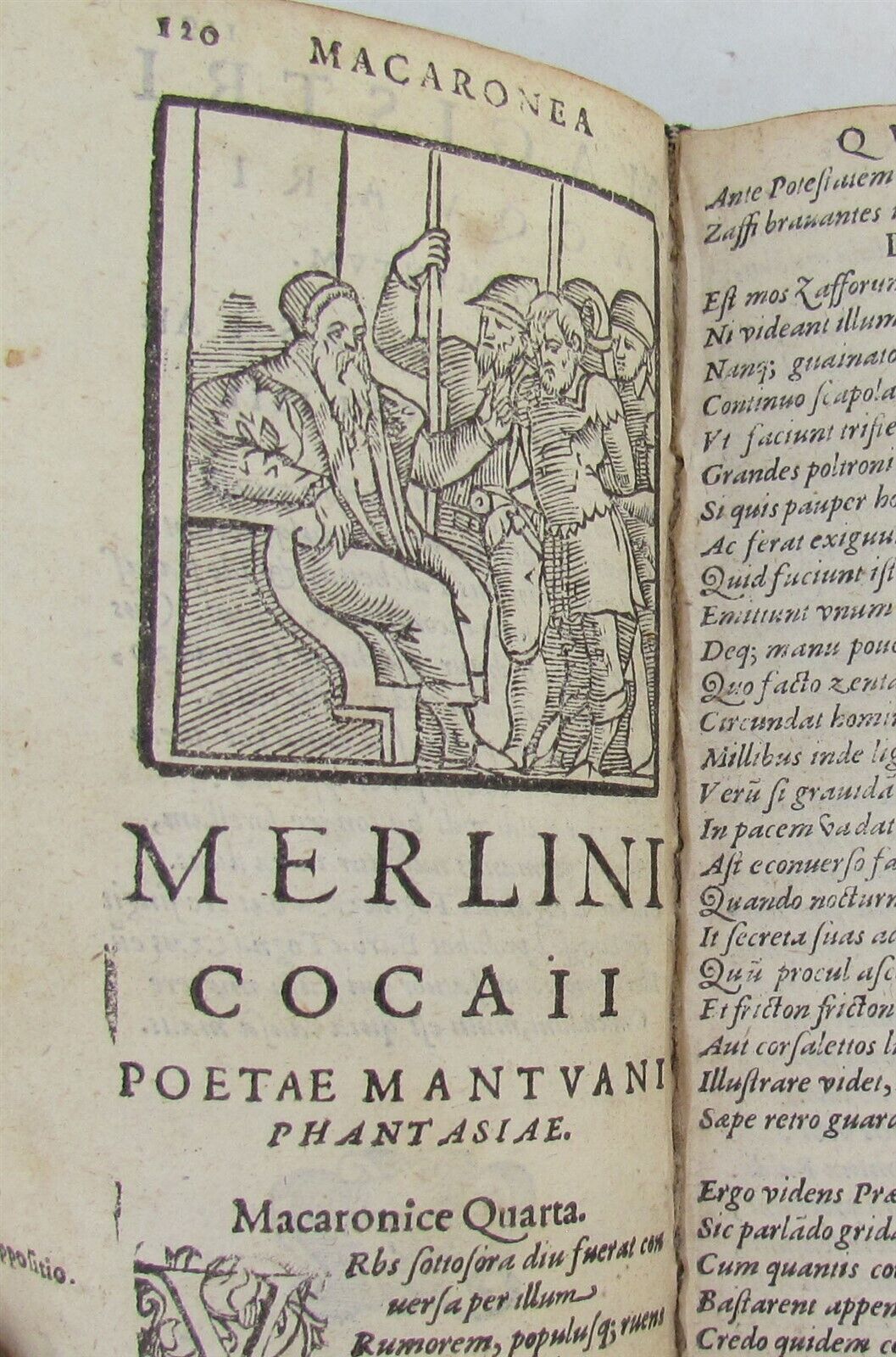 1585 ILLUSTRATED MACARONIC POETRY MERLINI COCAII antique 16th CENTURY