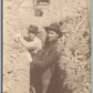 DIGGERS PLUMBERS AT WORK ANTIQUE REAL PHOTO POSTCARD RPPC