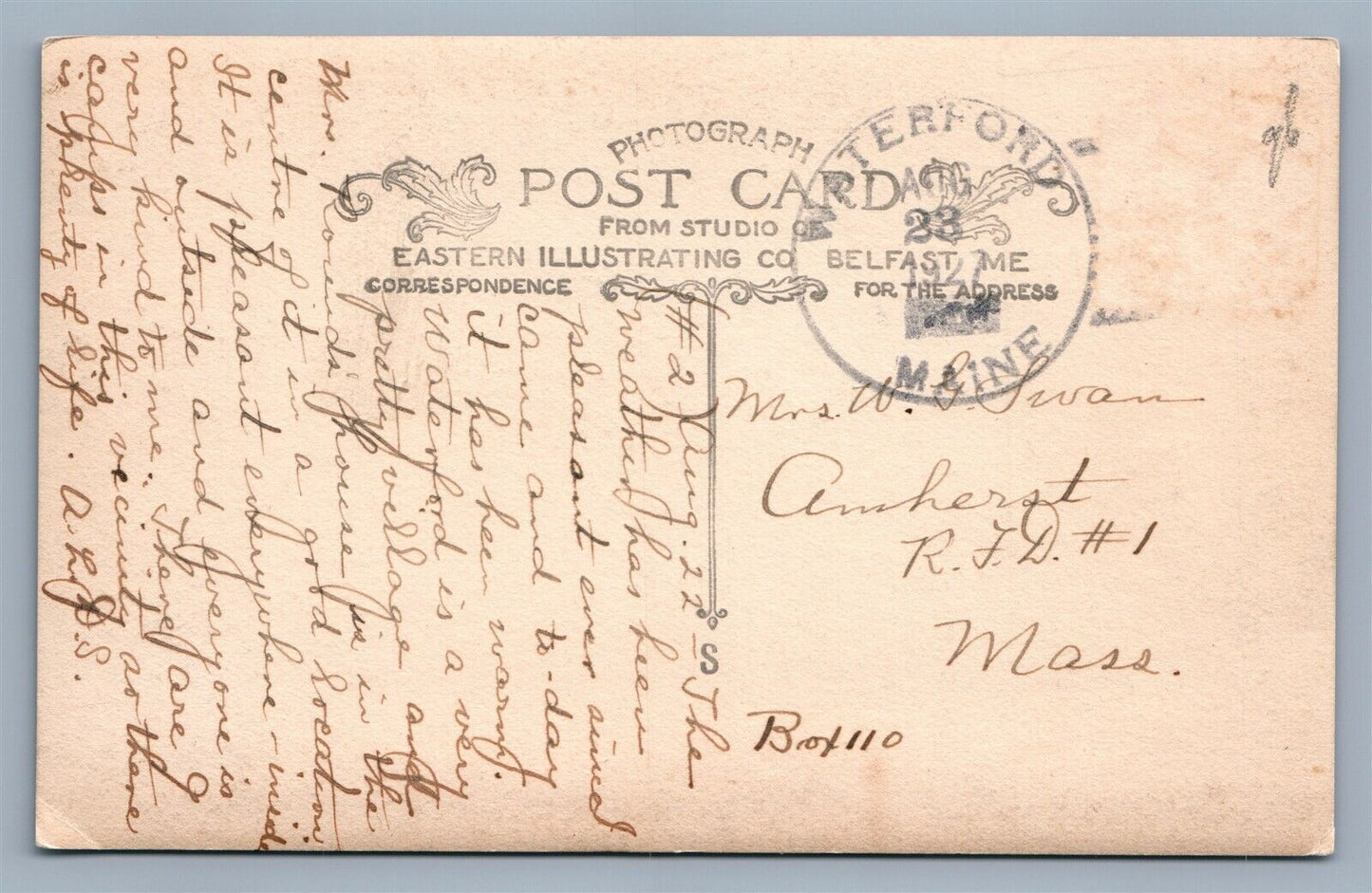 WATERFORD ME CONGREGATIONAL CHURCH ANTIQUE REAL PHOTO POSTCARD RPPC